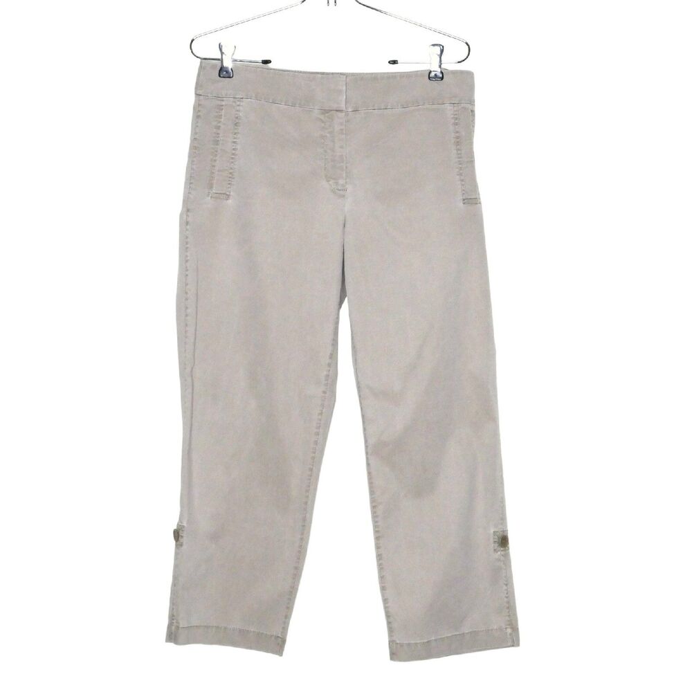 Eileen Fisher Women's Sz S  Light Brown Tan Roll Tab Hiking Ankle Pants EUC